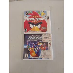 Angry Birds Trilogy & Turbo Super Stunt Game Nintendo 3DS Complete With Manual